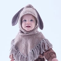 Sample / Snow Jacquard Bunny Bonnet  sizeS
