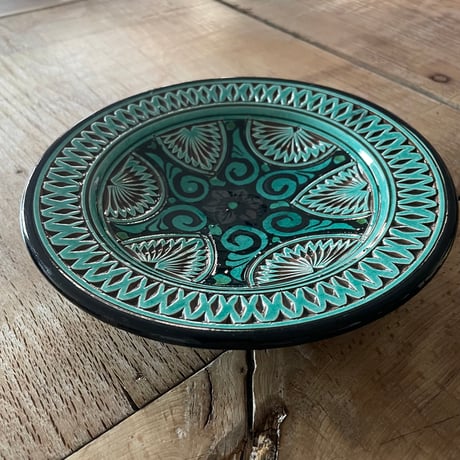 Carved Ceramic Plate Made in FES Morocco
