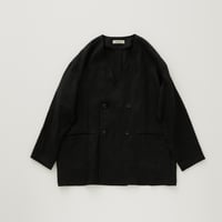 Womens Linen collerless DB Jacket