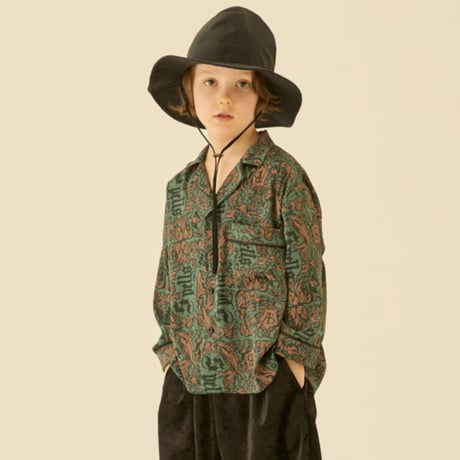 Sample / Magic Spell print Vintage Satin Shirts size110