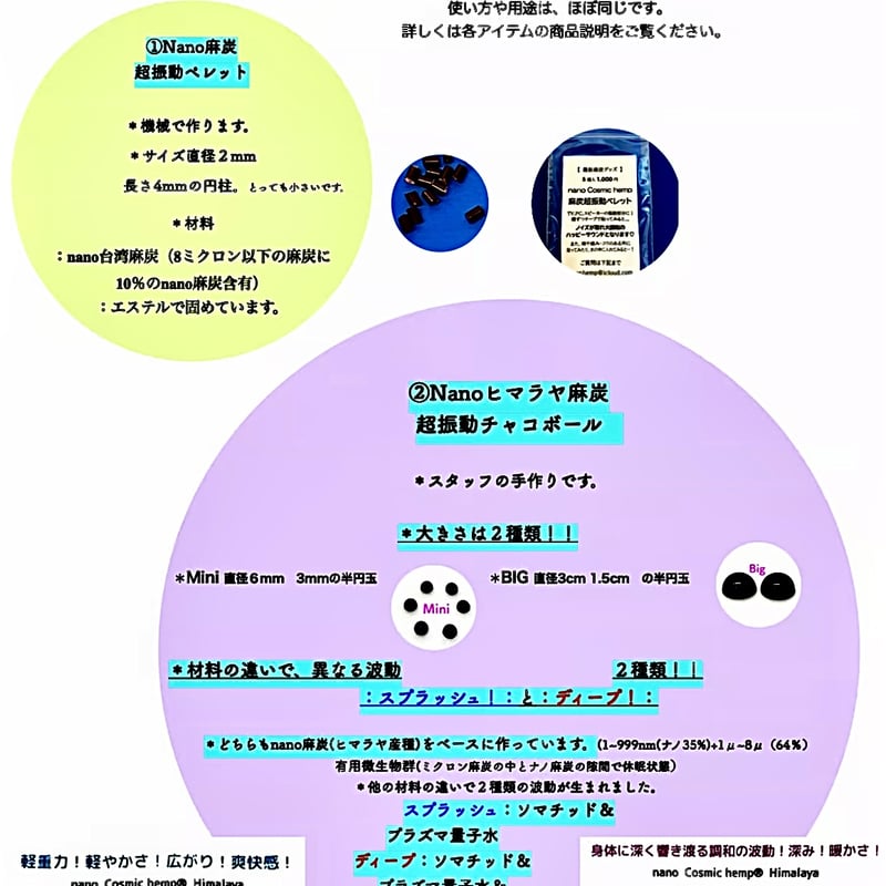 nano 麻炭超振動 チャコボール 2個入り | Ryujin Reiki