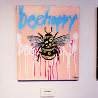 【Bee happy】  F8(455×380mm)/CANVAS/ACRYLIC/SPRAY/2022