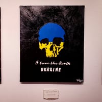 【ILOVE THE EARTH/UKRAINE】  F8(455×380mm)/CANVAS/ACRYLIC/SPRAY/2022