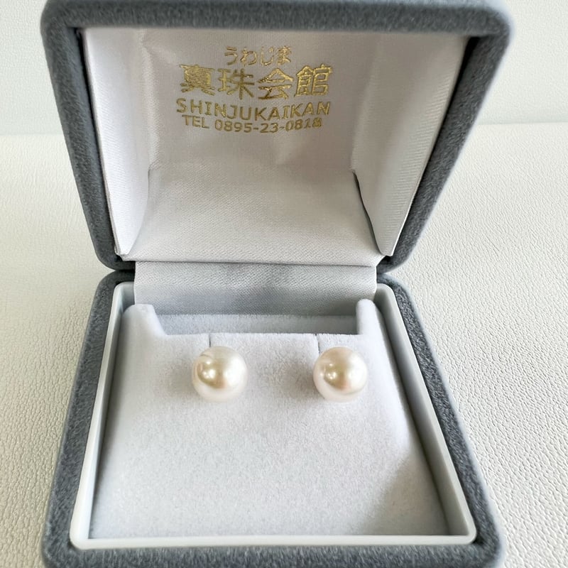 新品  越物 宇和島産あこや真珠  8mmupピアス  透かし模様のシルバー枠 あこや真珠 8mm バロック パール 揺れる 3連ピアス 宇和島産