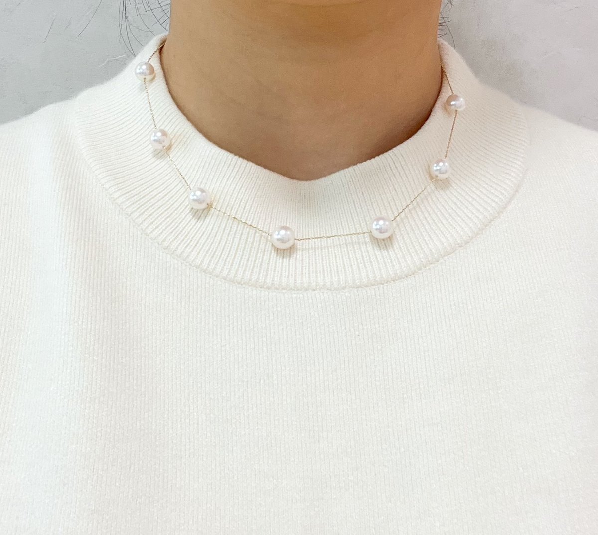 ゆう様　あこや本真珠　照り艶　てりたま ステーションネックレス　14Kgf あこや真珠ステーションネックレス