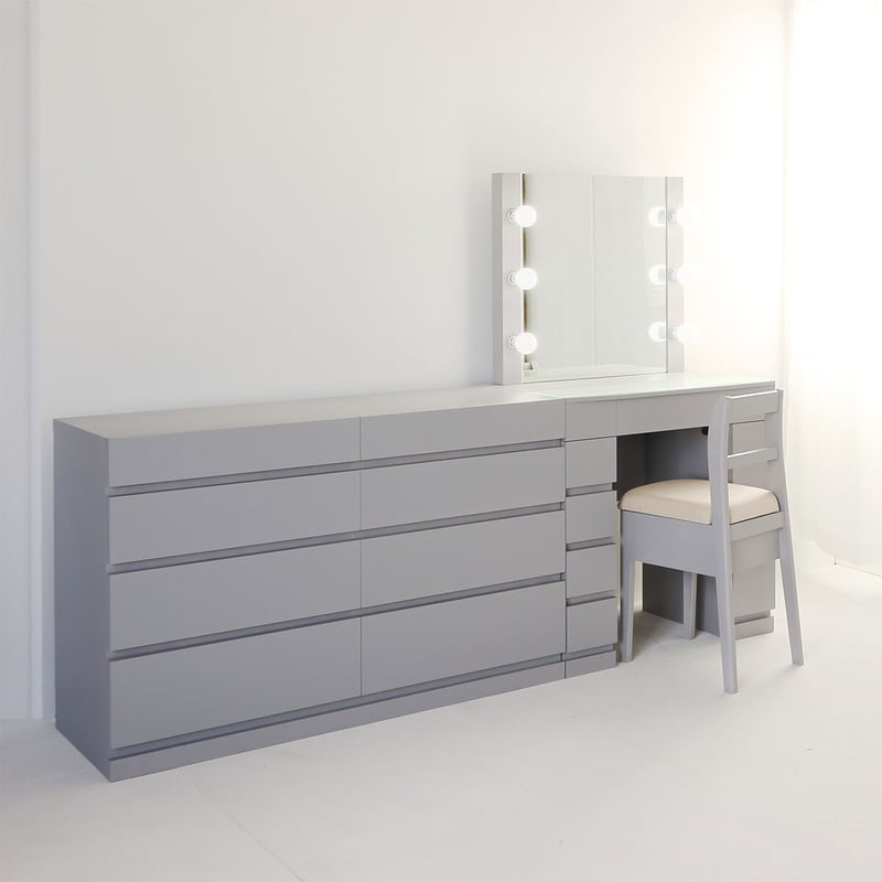 クリスタルSofia女優ミラー+チェスト120（グレージュ）一面鏡