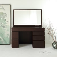 レント１２０（ウェンジ）一面鏡ワイドミラーホテルドレッサー椅子付き