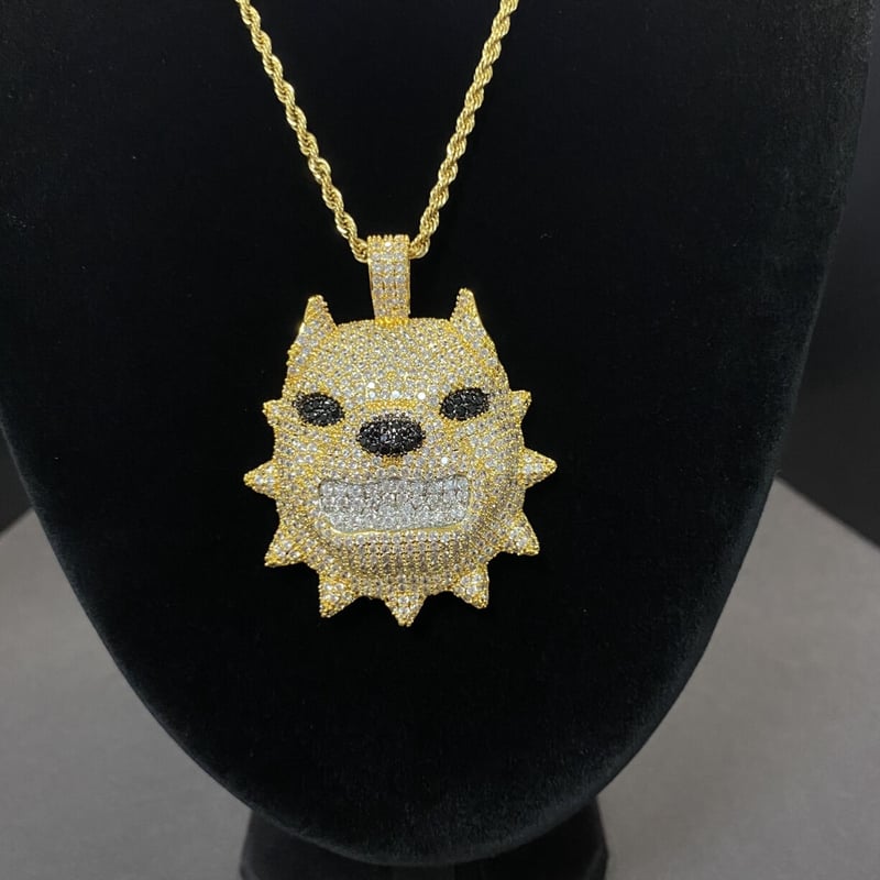 存在感抜群！ゴールド ブルドック DOG ブリンブリンネックレス