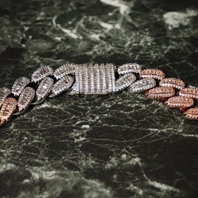 2色マイアミキューバンチェーンネックレス】じゅえりーらんど