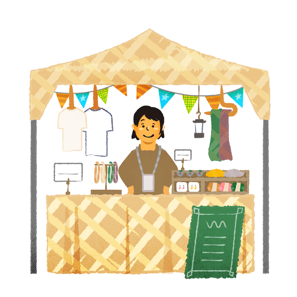 出店する人_01 | 農民イラスト