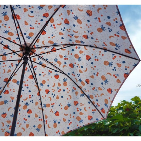フルーツ柄の手作り日傘