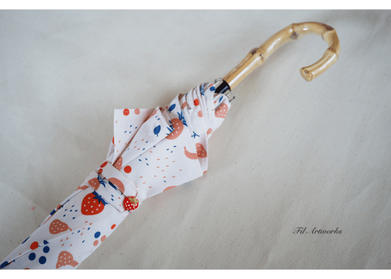在庫処分】 紫陽花柄の浴衣生地で作られた日傘 美品 ハンドメイド 傘 ...