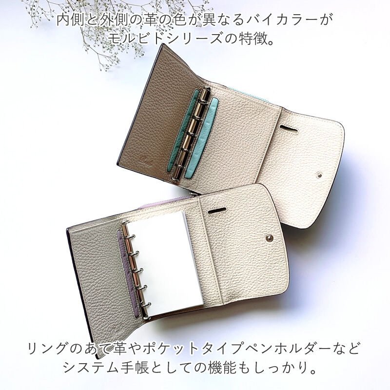 Brelio システム手帳+財布 モルビド M5サイズ イブリット 11mm Morbido