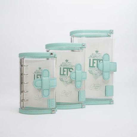 【本日限定】LETSシステム手帳 侘茶 M5 LETS×JournalStyle クリアシステム手帳 M5 13㎜ ターコイズ