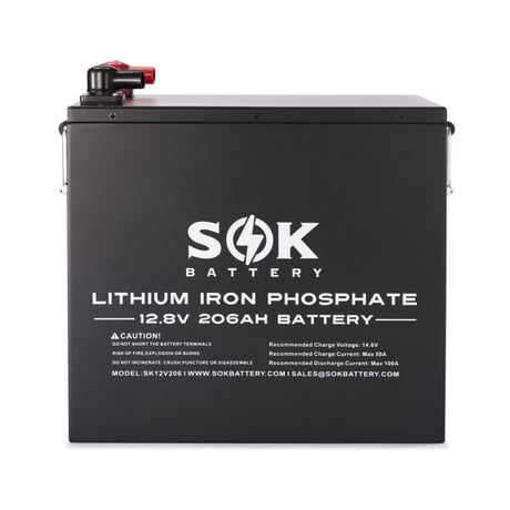 SOKバッテリー12V 206Ah   リン酸鉄リチウムイオンバッテリー　鉄ケース