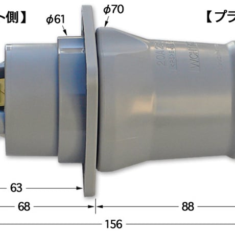 マグネット式ACインレット 20A250V