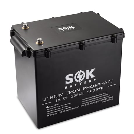 SOKバッテリー12V 206Ah   リン酸鉄リチウムイオンバッテリー　マリンケース