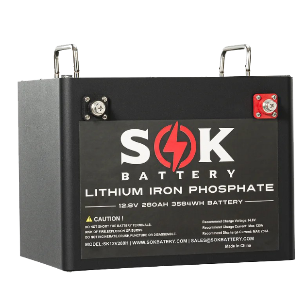SOKバッテリー12V280Ah リン酸鉄リチウムイオンバッテリー アルミ
