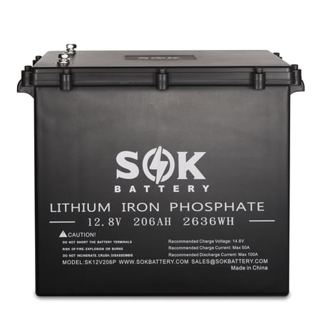 SOKバッテリー12V 206Ah   リン酸鉄リチウムイオンバッテリー　マリンケース
