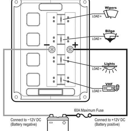 12V サーキットブレーカーパネル