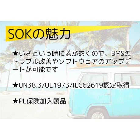SOKバッテリー12V 206Ah   リン酸鉄リチウムイオンバッテリー　マリンケース