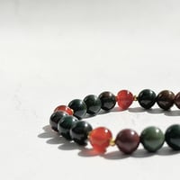 ブラッドストーンとカーネリアンのブレスレット