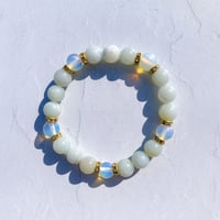 アマゾナイトとオブシディアンオパールのブレスレット