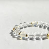 クリスタルとオブシディアンオパールのブレスレット
