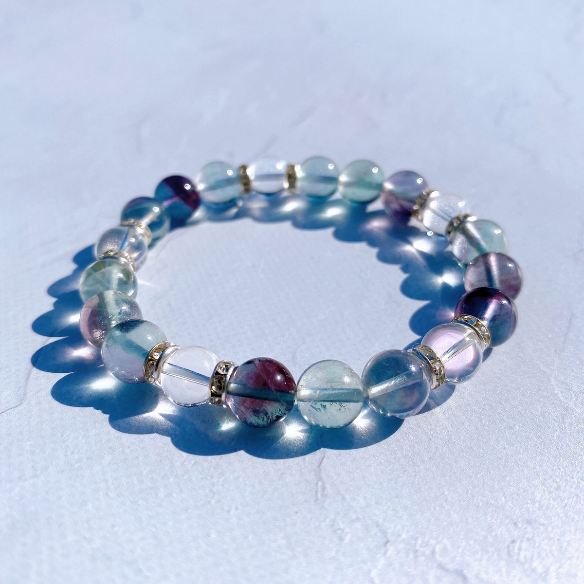 SALE ! TROZO ハンドメイド フローライト（天然石）ブレスレット フローライトとクリスタルのブレスレット | 88Stone