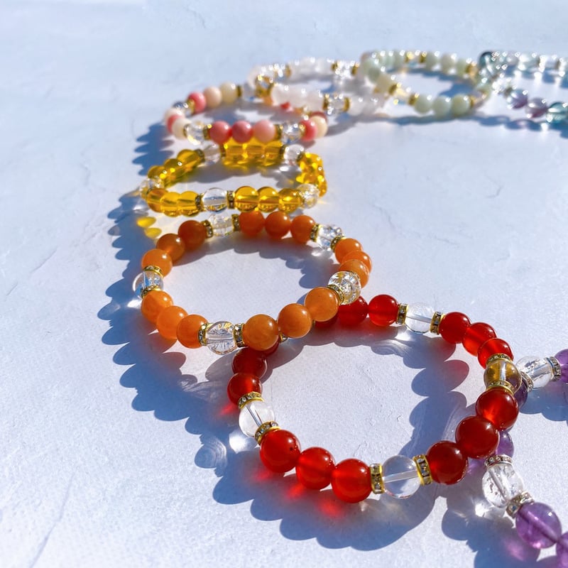 ローズクォーツとクラッククリスタルのブレスレット | 88Stone