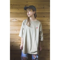 NEW LOGO刺繍 BIG Tシャツ(サンドカーキ)