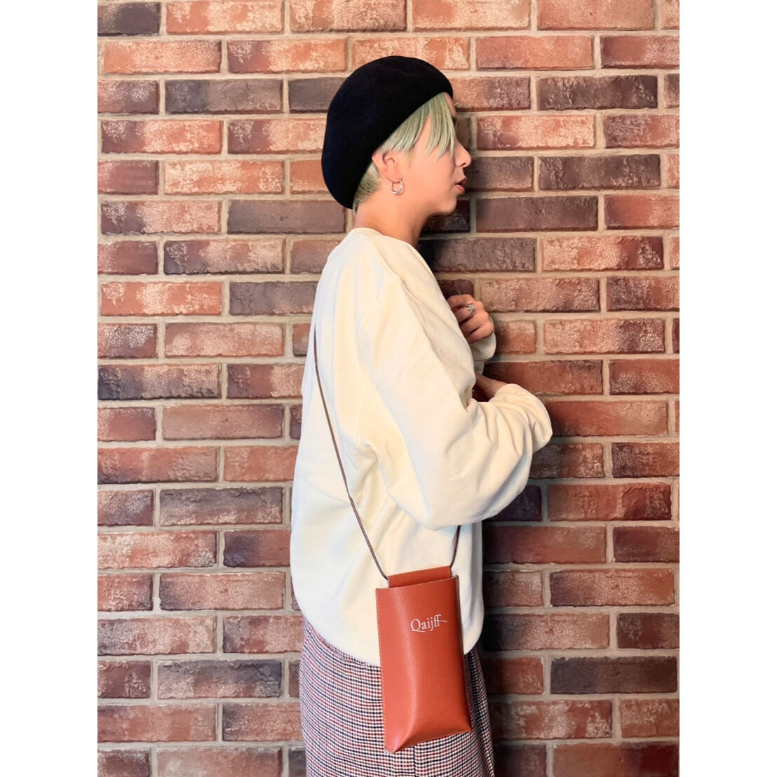 リサイクルレザースマホネックポーチ | Qaijff OFFICIAL ONLINE SHOP
