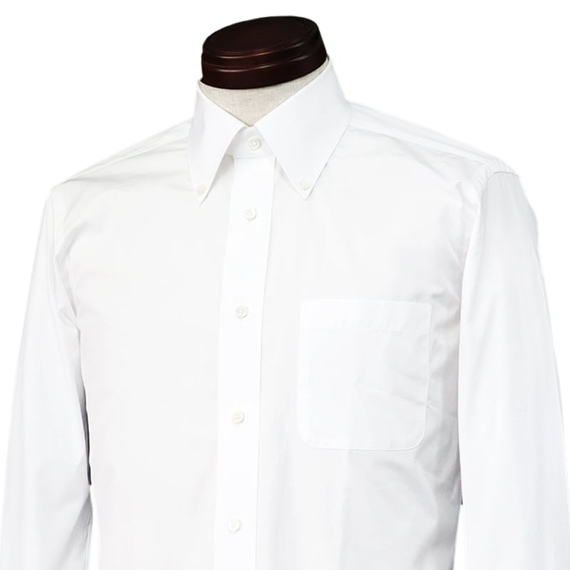 ボタンダウン ワイシャツ ホワイト 長袖 綿100％ 日本製 （2104010#11 