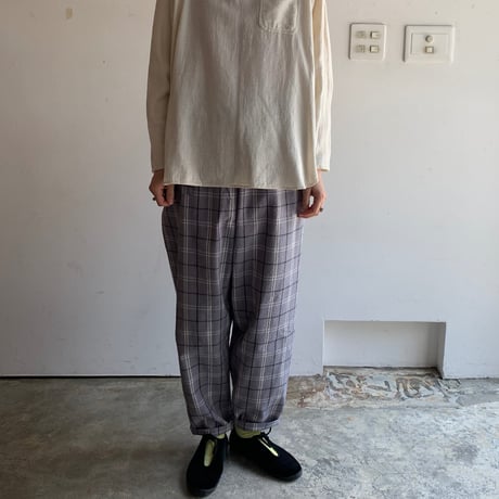 【筑後織】はこパン一重　しじら縞格子グレー