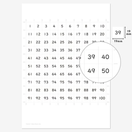 100までの数字盤　手作り用テンプレート
