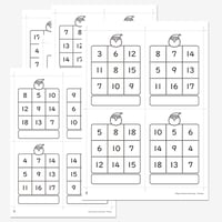 足し算ビンゴゲームカード（モノクロ版）