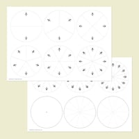 分数の補助教具を手作りする　テンプレート・円　モノクロ版