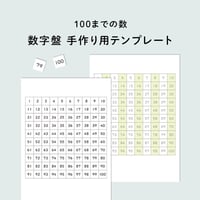 100までの数字盤　手作り用テンプレート
