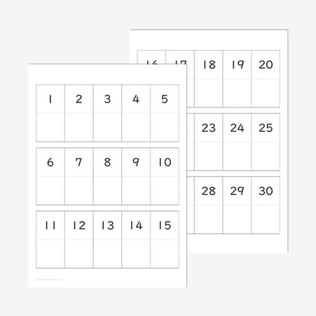 30までの数字盤　手作り用テンプレート