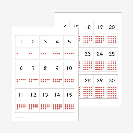 30までの数字盤　手作り用テンプレート