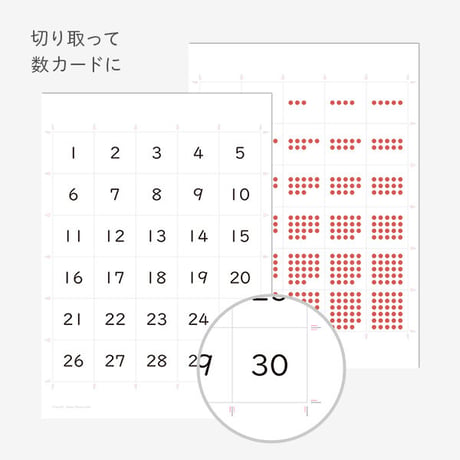 30までの数字盤　手作り用テンプレート
