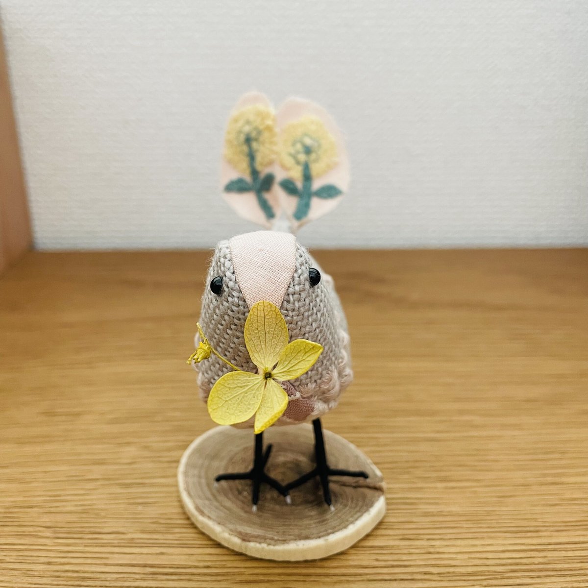 ☆1点もの☆⚮̈﻿ミナペルホネン生地使用⚮̈ハッピーバードのオブジェ