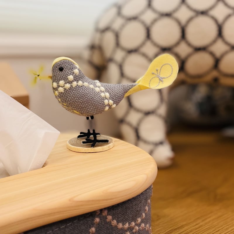 ⚮̈ミナペルホネン生地使用⚮̈ハッピーバードのオブジェ 置物