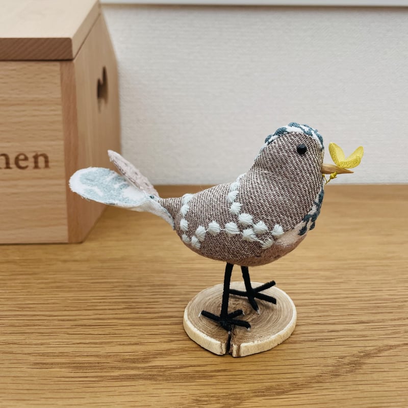 ☆1点もの☆⚮̈﻿ミナペルホネン生地使用⚮̈ハッピーバードのオブジェ