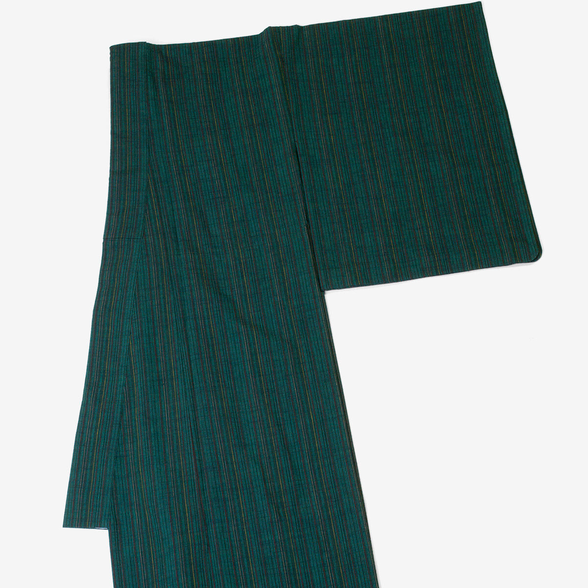 会津木綿 きもの 細縞 グリーン レディース お仕立て込み | Daizenya