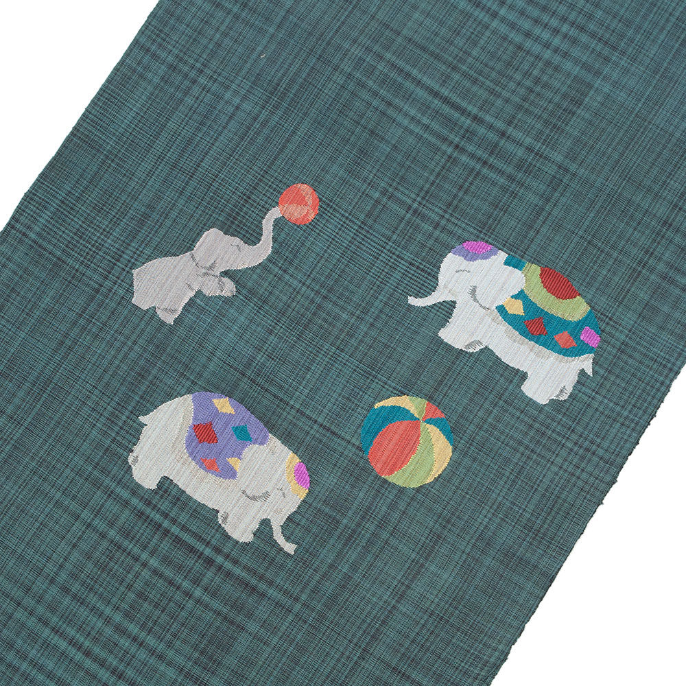 ◎co-871　名古屋帯　動物　ゾウ　長さ384.5　幅31.5　9-20 ◎co-871 名古屋帯 動物 ゾウ 長さ384.5 幅31.5 9-20 - メルカリ