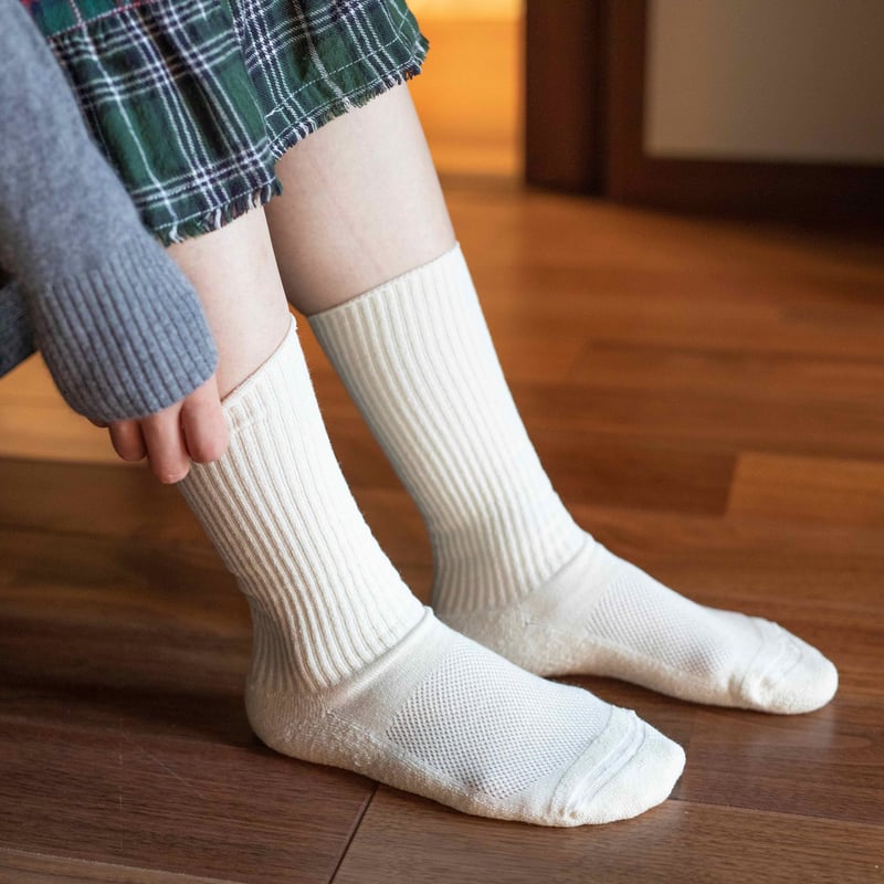 パイルソックス（メリノウール×美濃和紙）ホワイト | WITHANK