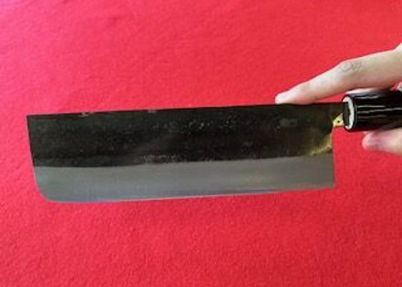 関の刃物 菜切包丁 165mm 金銘 兼正作 多層鋼 黒流し黒打 薄刃 【公式