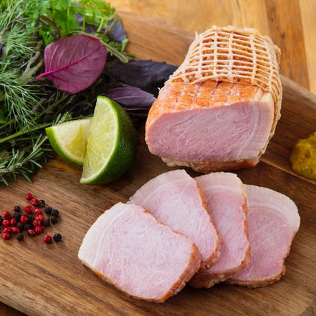 6.キビまる豚のロースハム Loin roll ham of Kibimaru-Ton