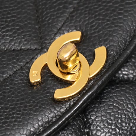 CHANEL Diana 22 Small Flap Bag Quilted Caviar Black ＃74959